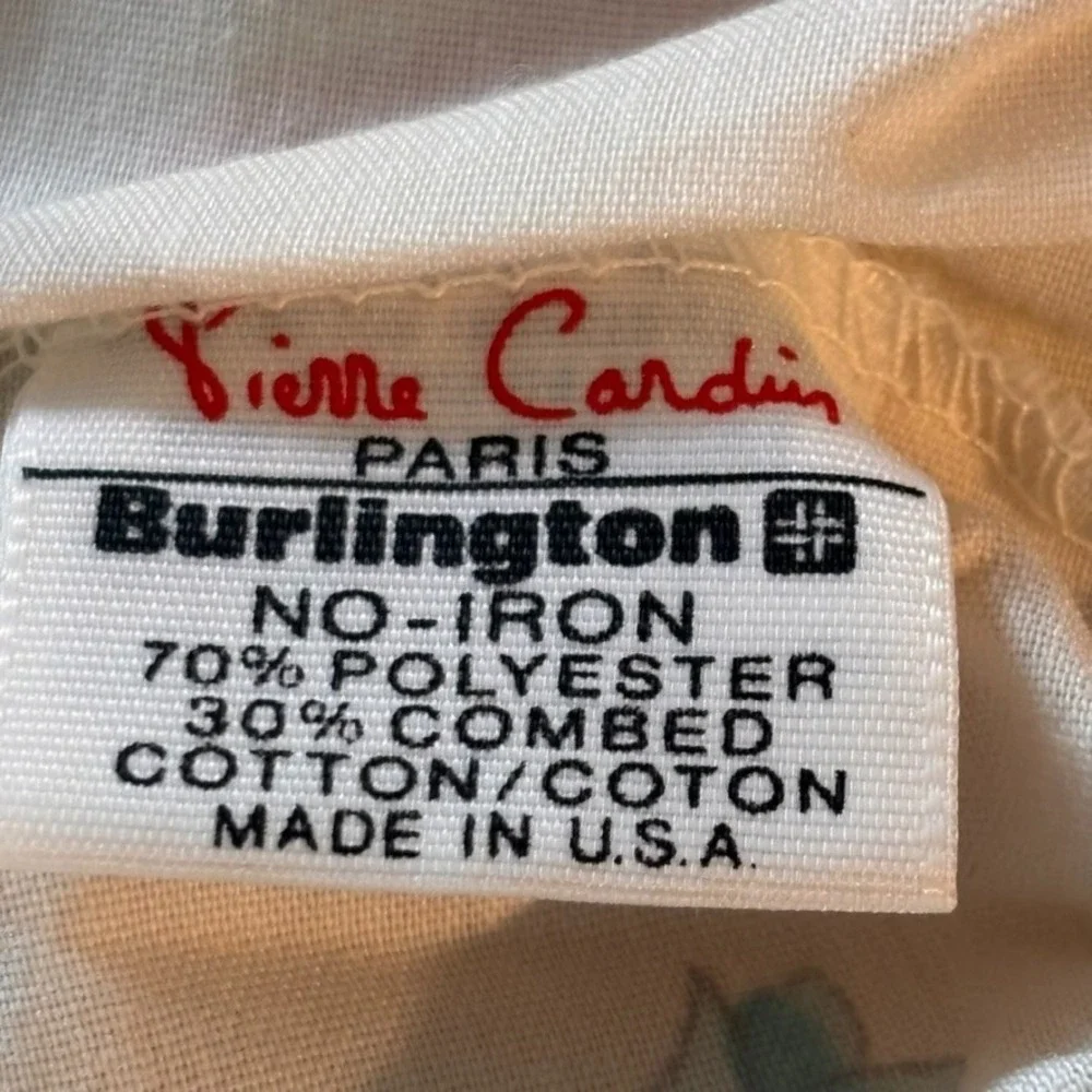 VTG Ruffled Floral Pierre Cardin Burlington Standard Pillow Cases & Full Sheet